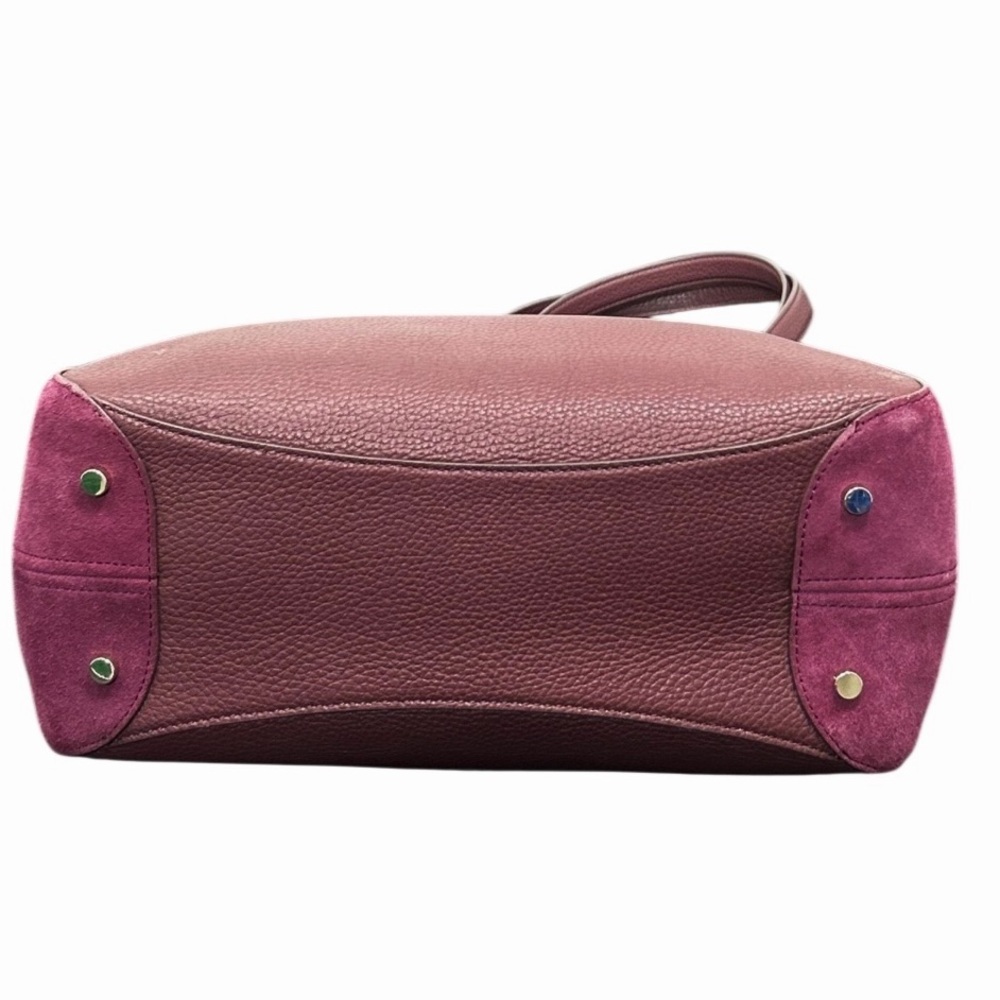 Kate Spade New York Leila Medium Triple Compartment Shoulder Bag Burgundy Suede - Picture 5 of 7